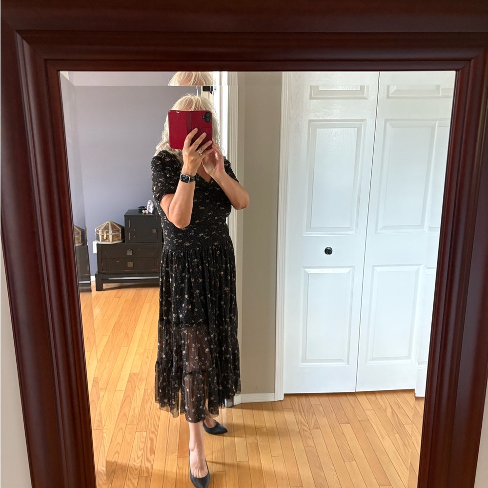 Misa Los Angeles Black Floral Maxi Dress